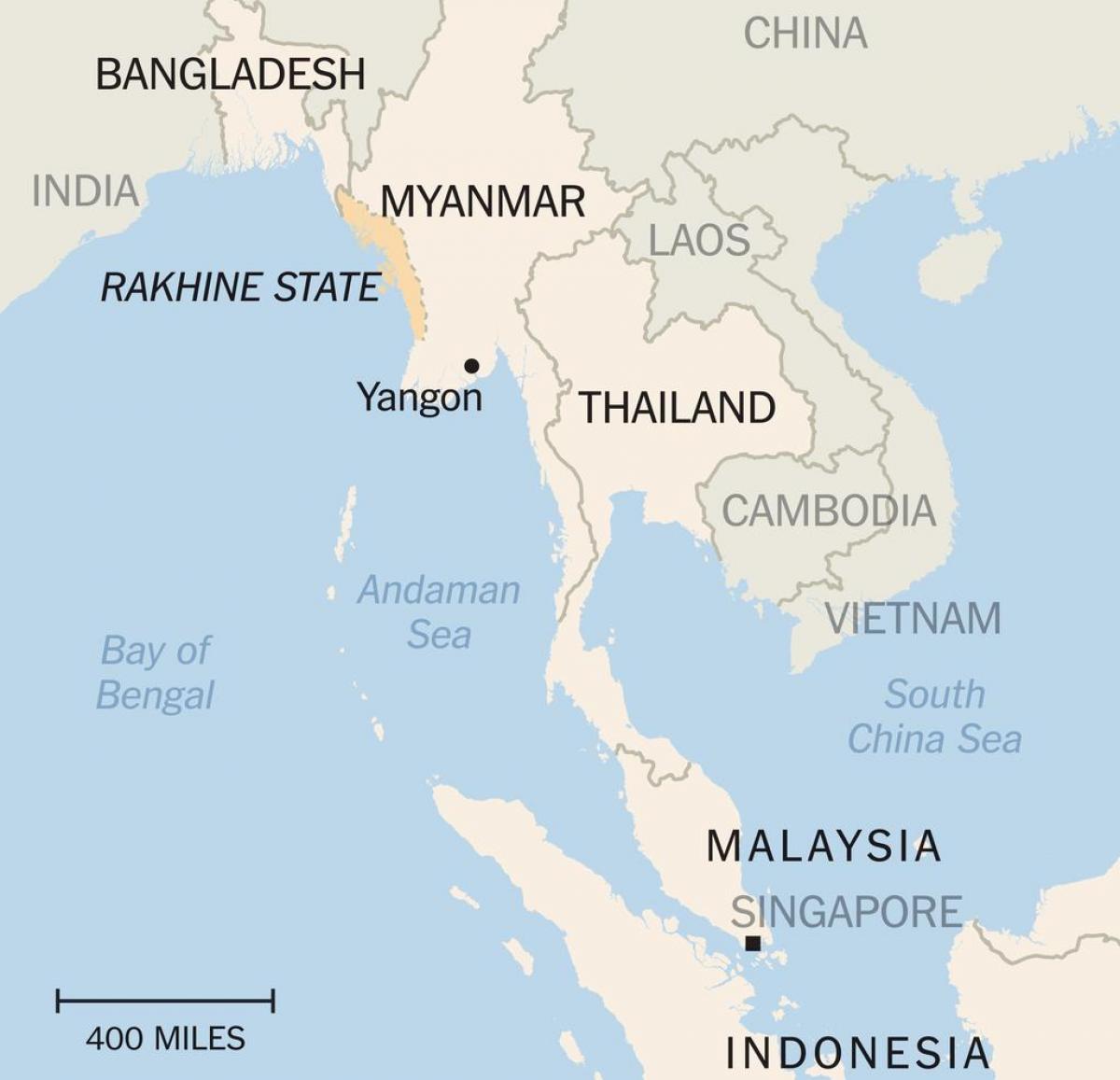 rakhine மாநில மியான்மார் வரைபடம்