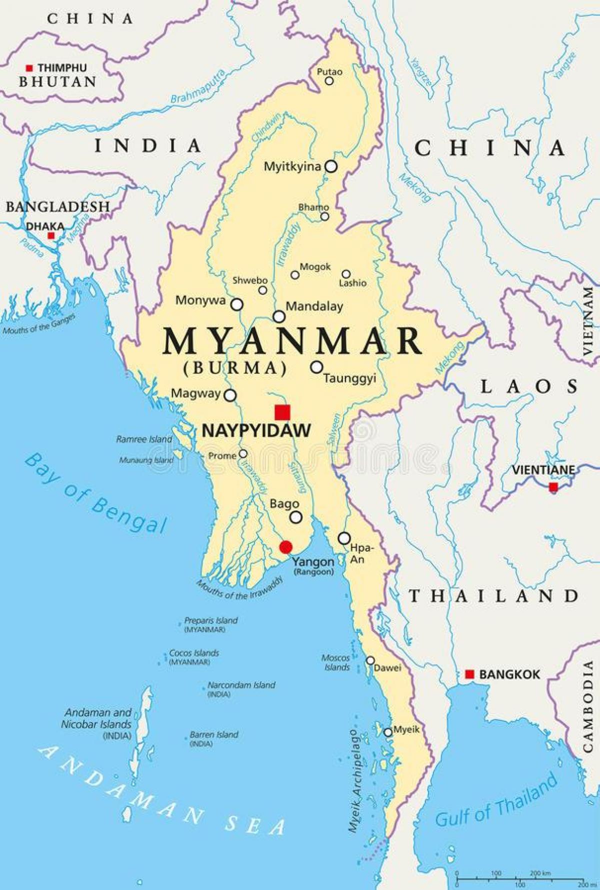 naypyidaw மியான்மார் வரைபடம்