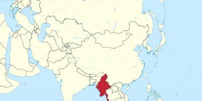 உலக வரைபடம் மியான்மார் பர்மா